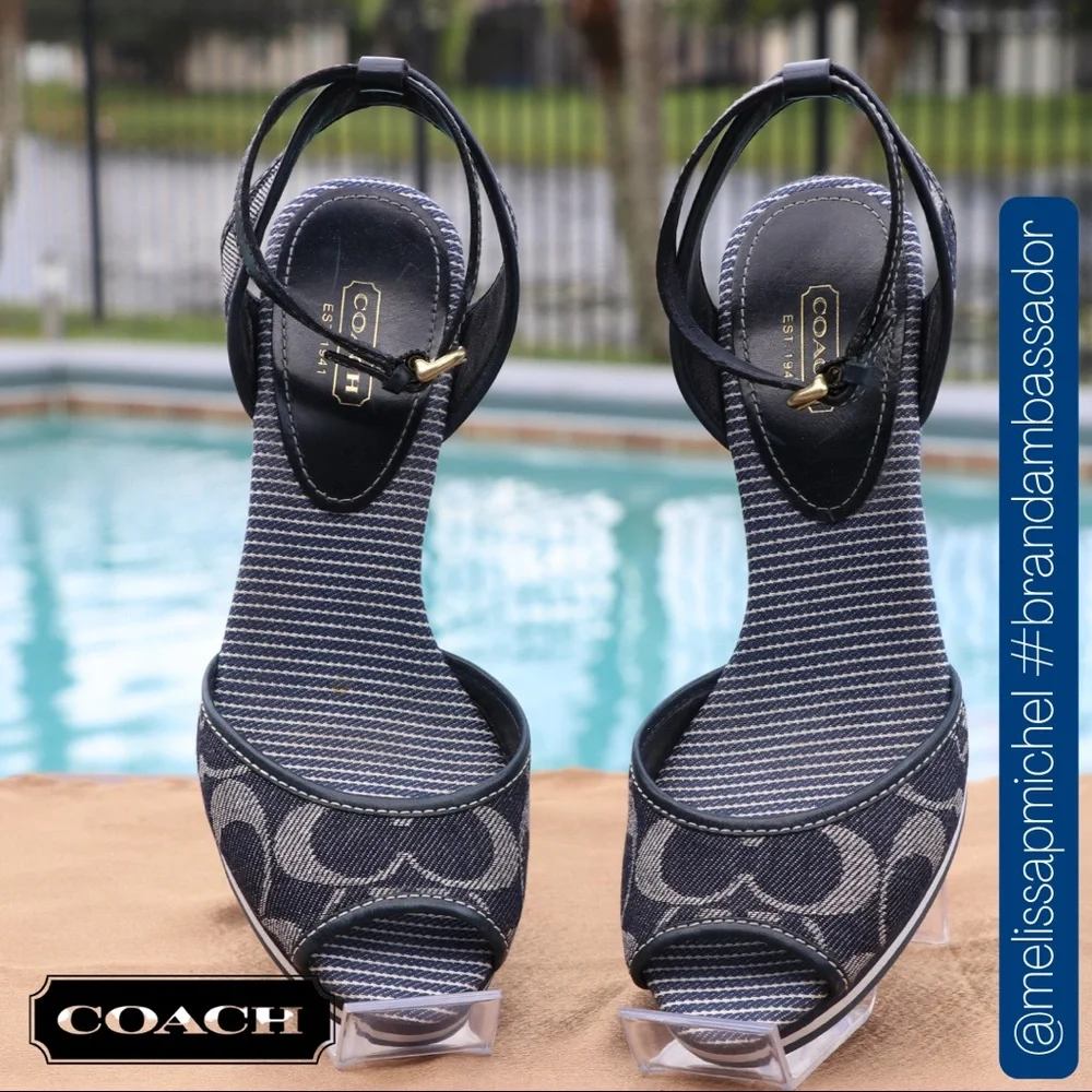 Coach Denim Tawney Wedges - Picture 6 of 9